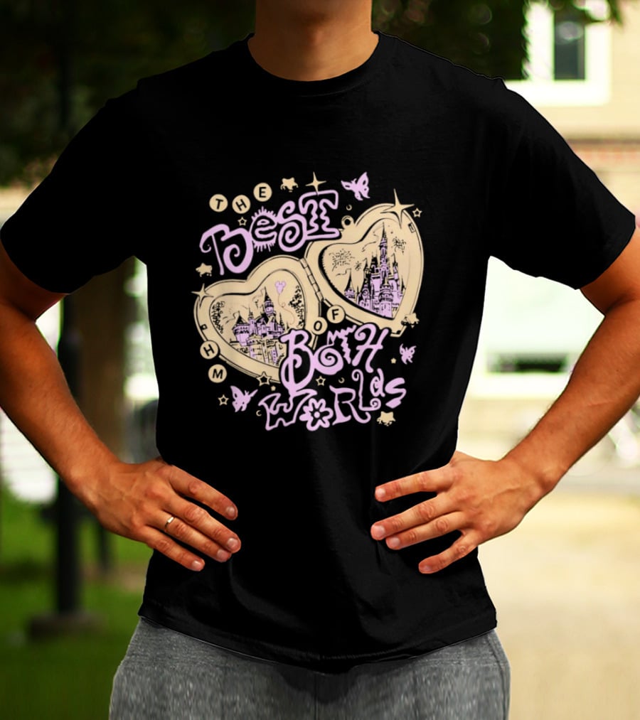 The Best Of Both Worlds Hearts Butterflies Castle Stars T-Shirt