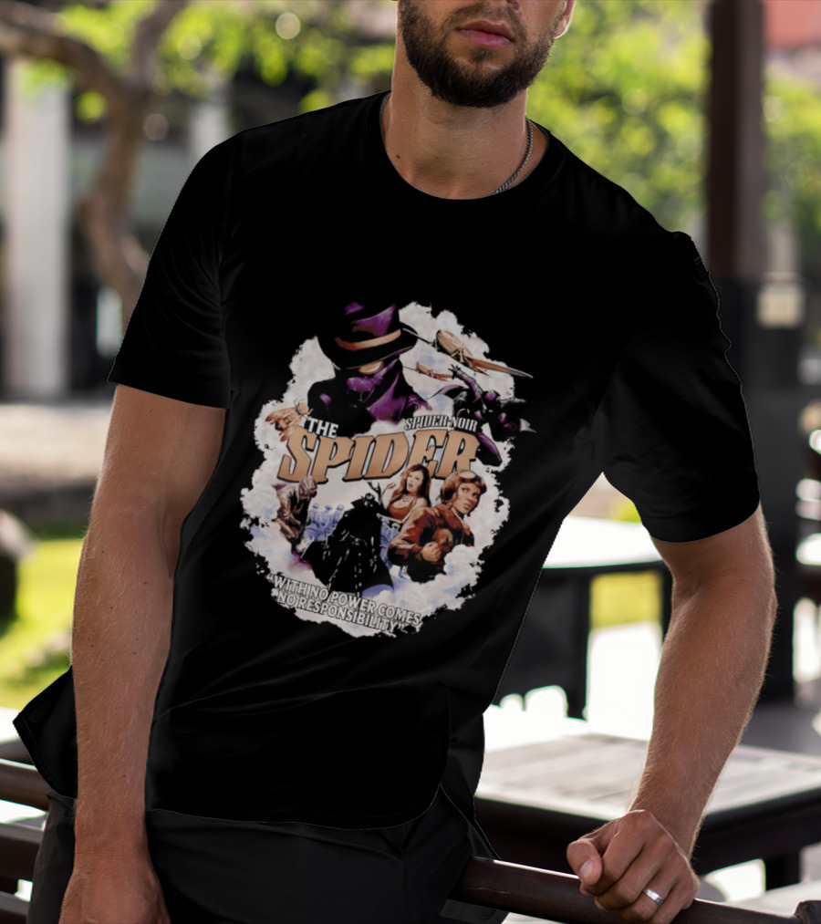 The Spider With No Power Comes No Responsibility Noir Classic Action T-Shirt