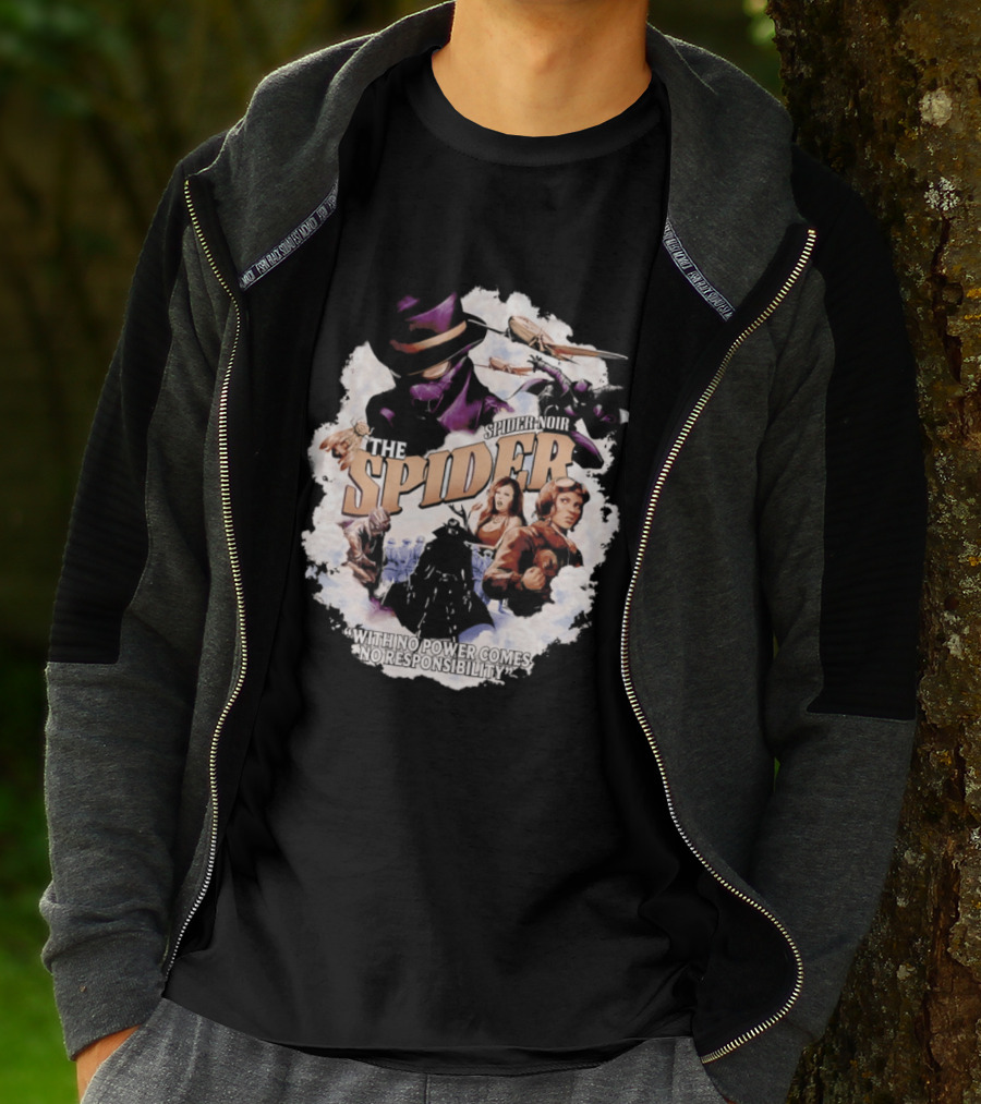 The Spider With No Power Comes No Responsibility Noir Classic Action T-Shirt