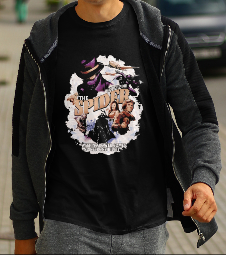 The Spider With No Power Comes No Responsibility Noir Classic Action T-Shirt