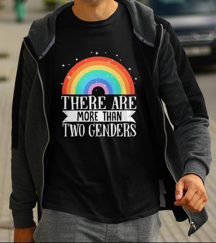 There Are More Than Two Genders Rainbow Pride LGBTQ+ Awareness T-Shirt