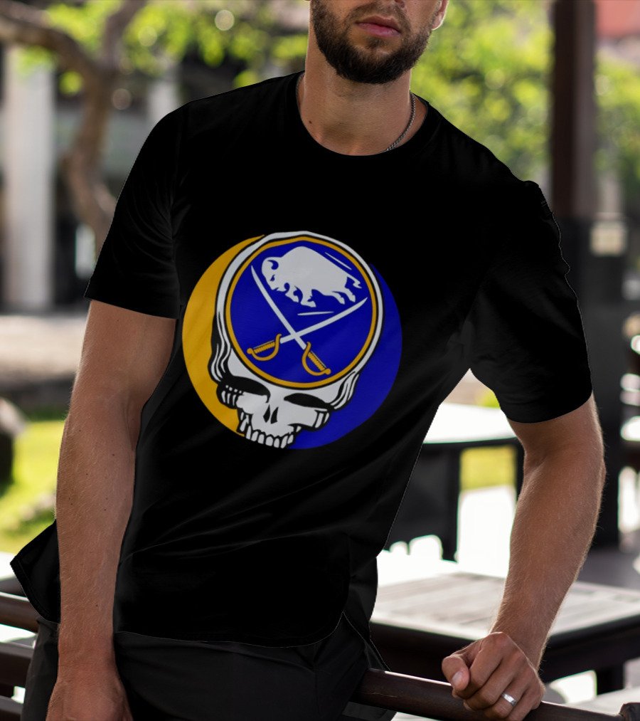 Buffalo Sabres Grateful Dead Steal Your Face Hockey 2026 Collaboration T-Shirt