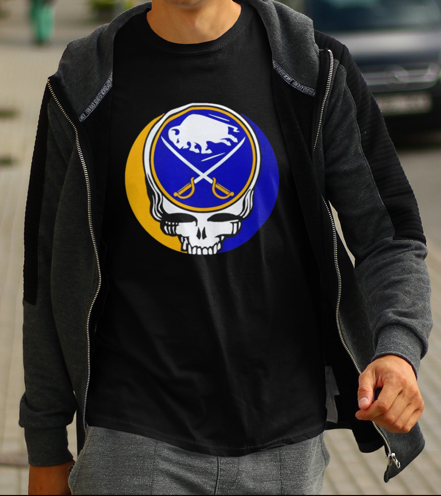 Buffalo Sabres Grateful Dead Steal Your Face Hockey 2026 Collaboration T-Shirt