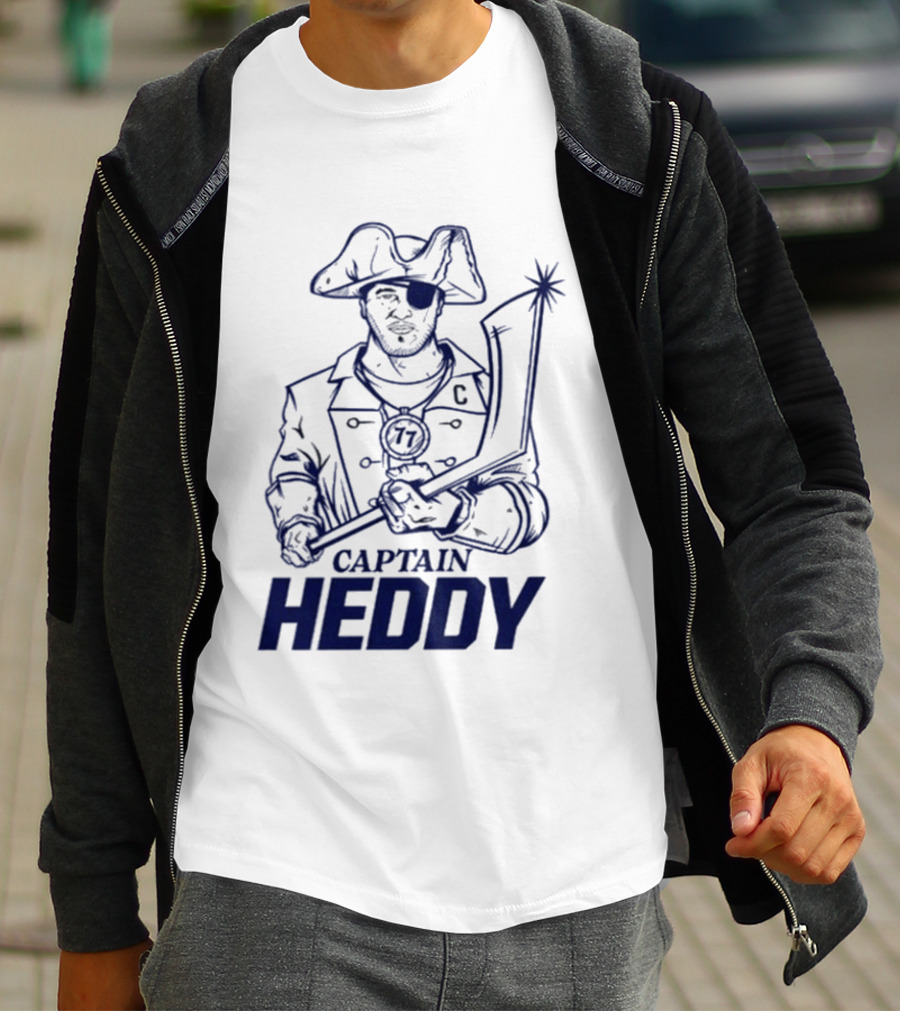 Captain Heddy C Logo Pirate Eye Patch Sword T-Shirt