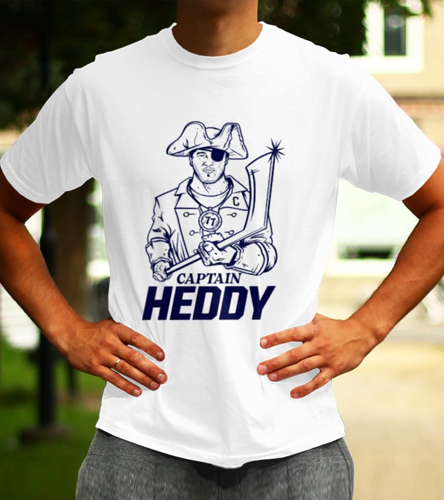 Captain Heddy C Logo Pirate Eye Patch Sword T-Shirt
