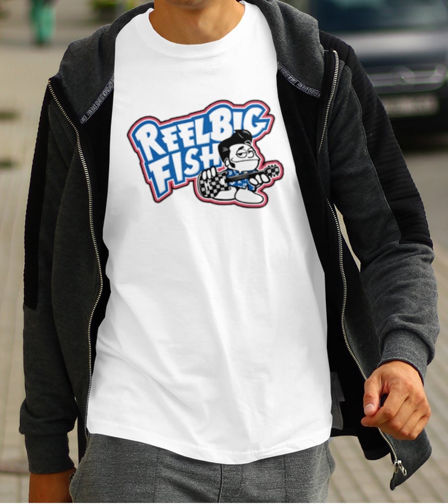 Reel Big Fish Cartoon Character With Guitar T-Shirt
