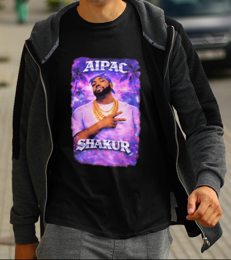 Aipac Shakur Bandana Chains Purple T-Shirt