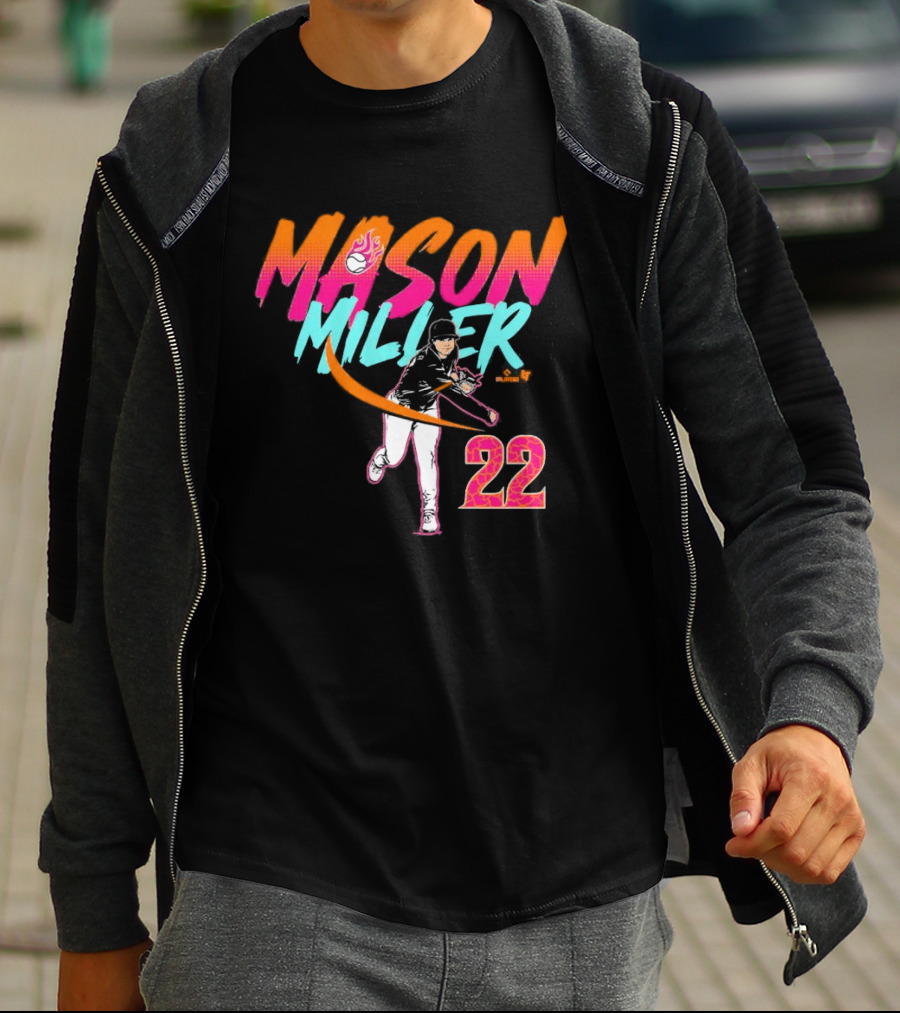 Mason Miller 22 Flaming Baseball Pitcher City Edition T-Shirt