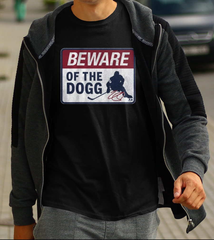 Beware Of The Dogg Hockey Silhouette Number 29 Nathan MacKinnon Signature T-Shirt