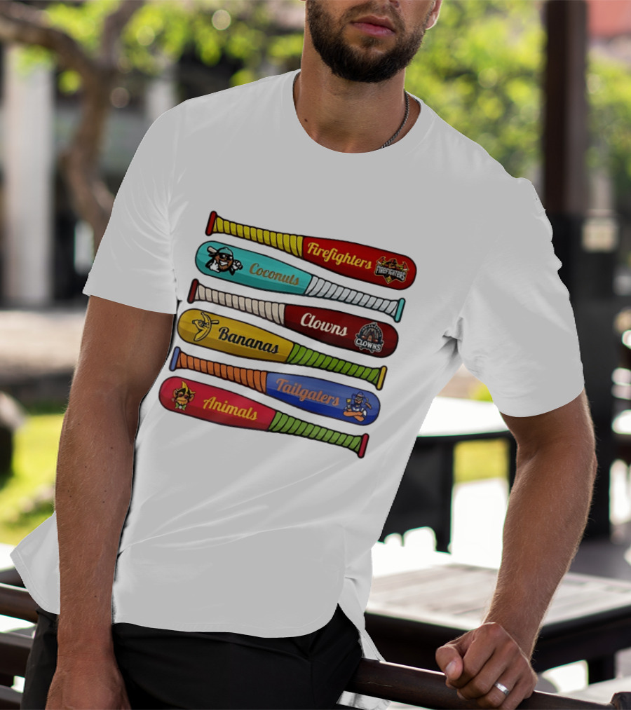Firefighters Coconuts Clowns Bananas Tailgaters Animals Baseball Bats T-Shirt