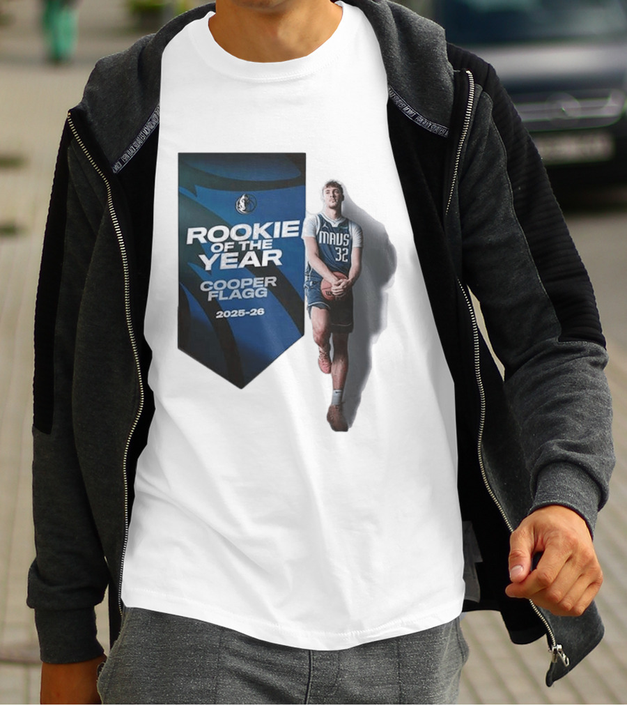 Rookie Of The Year Cooper Flagg 2025 26 Dallas Mavericks Mavs 32 T-Shirt