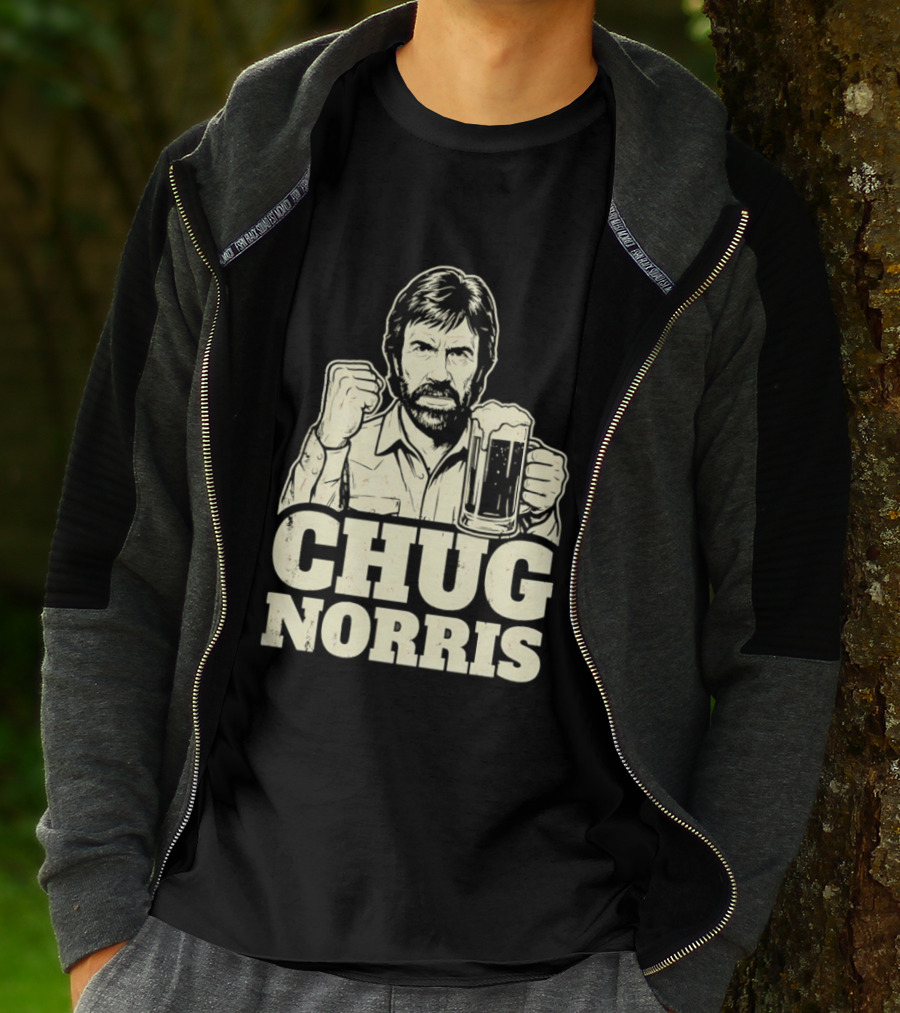 Chug Norris Beer Funny Drinking Joke T-Shirt