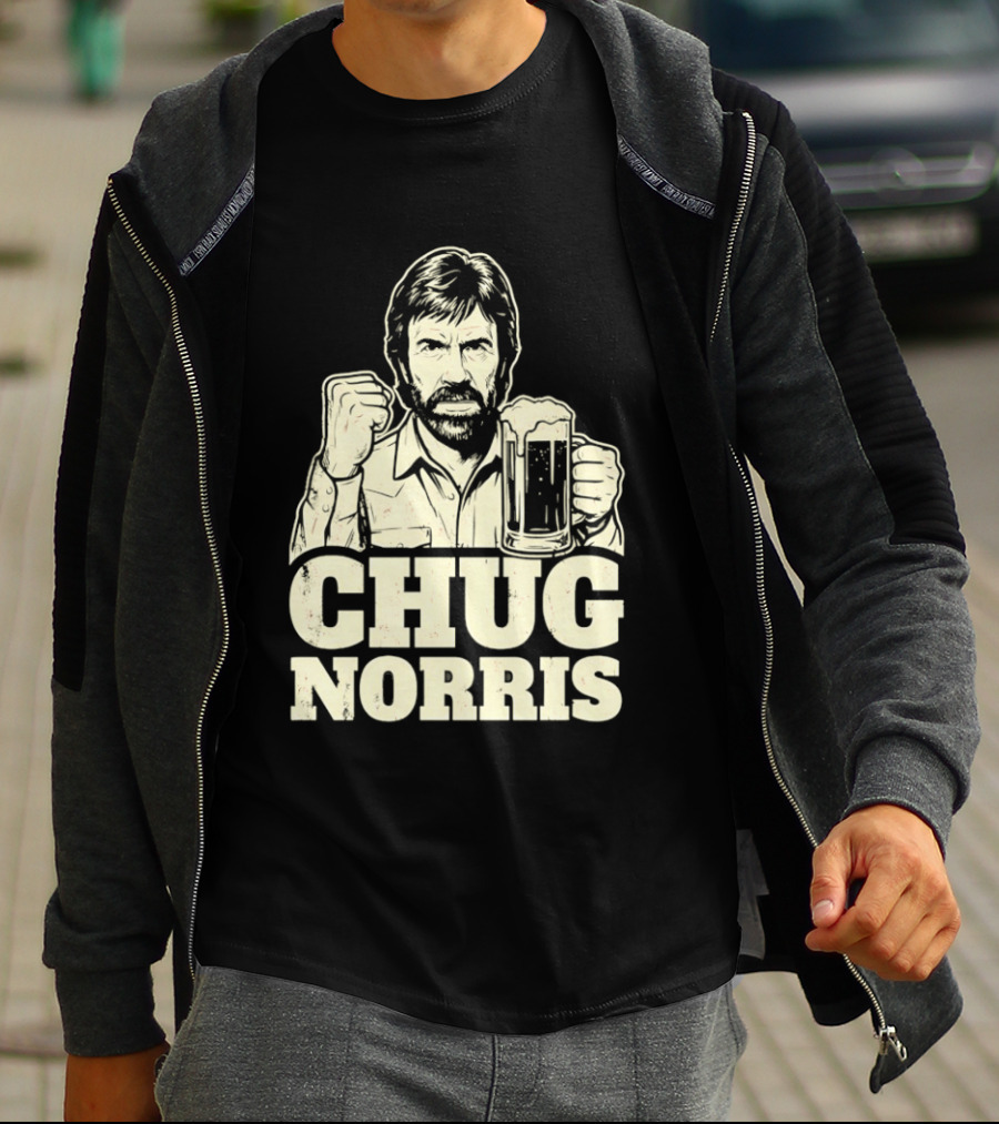 Chug Norris Beer Funny Drinking Joke T-Shirt
