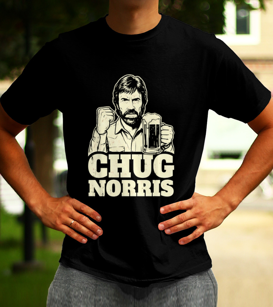 Chug Norris Beer Funny Drinking Joke T-Shirt