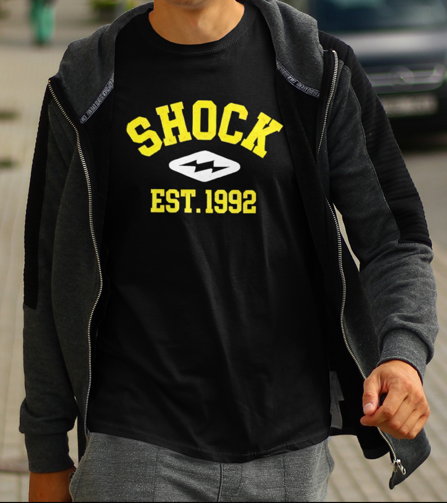 Marcus Fakatou Shock Est 1992 Electric T-Shirt