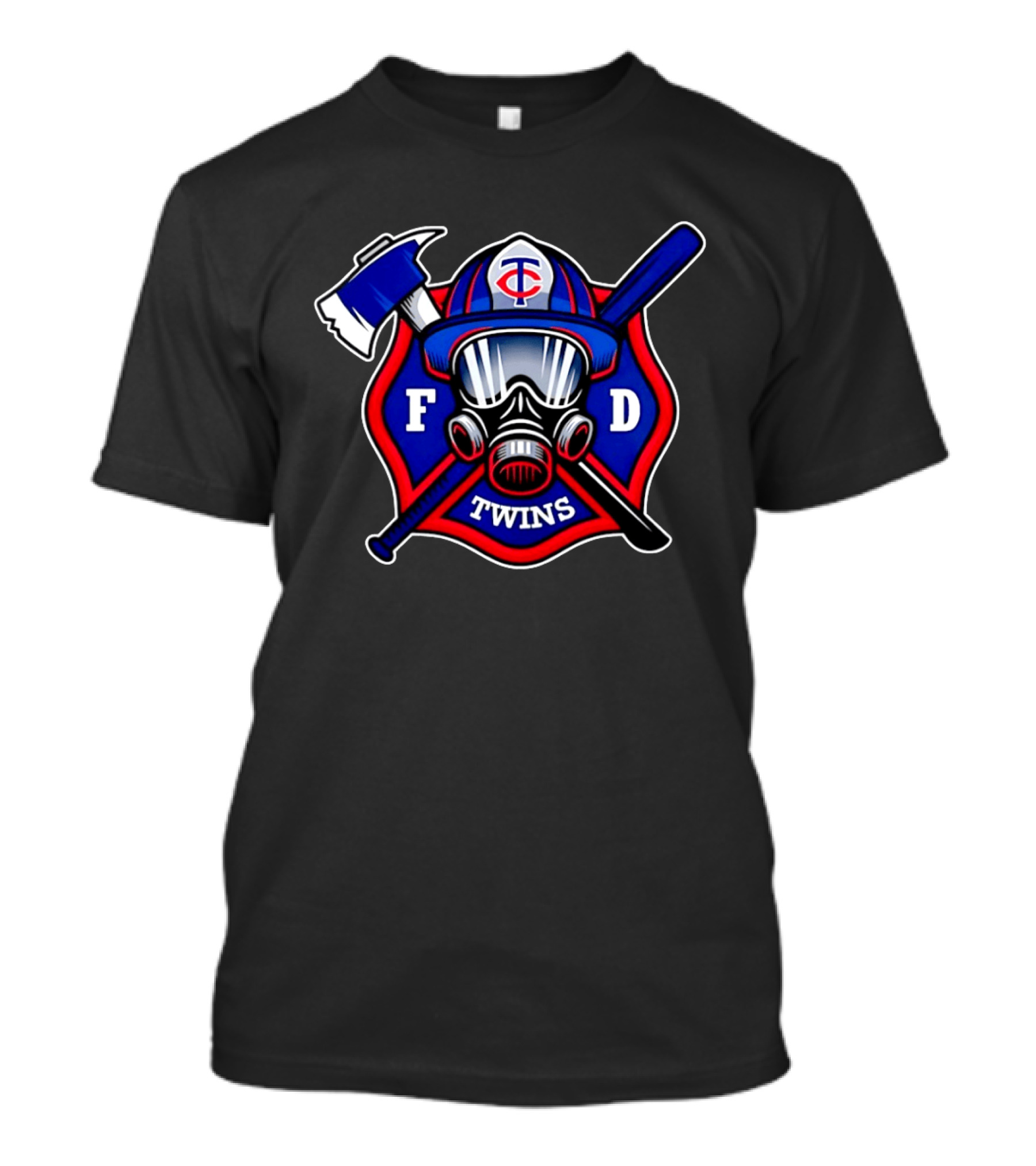 Minnesota Twins FD Firefighters Helmet Axe Baseball Bat T-Shirt