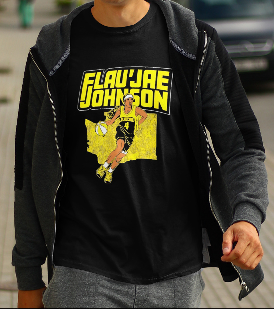 Flau'jae Johnson Basketball Illustration Yellow Seattle Storm T-Shirt