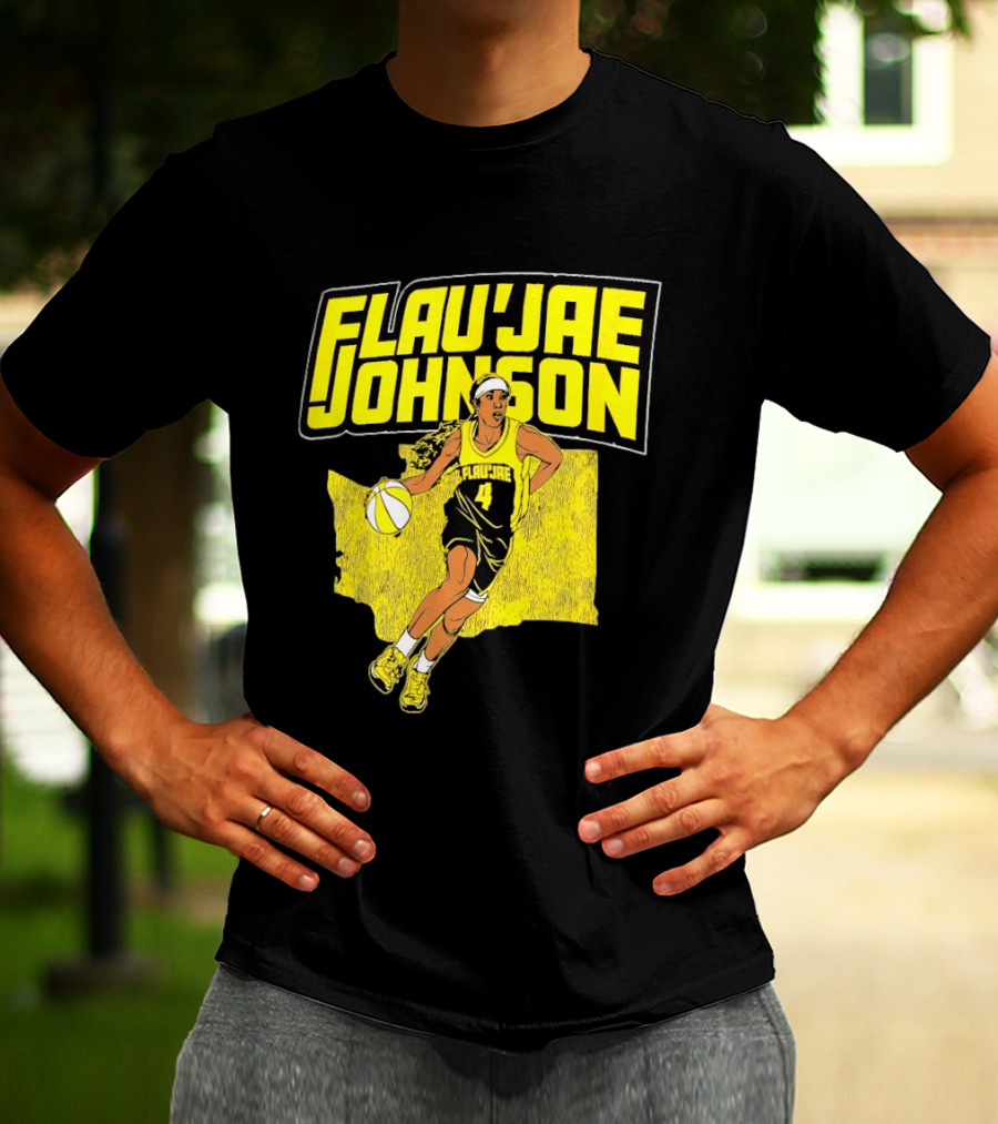 Flau'jae Johnson Basketball Illustration Yellow Seattle Storm T-Shirt