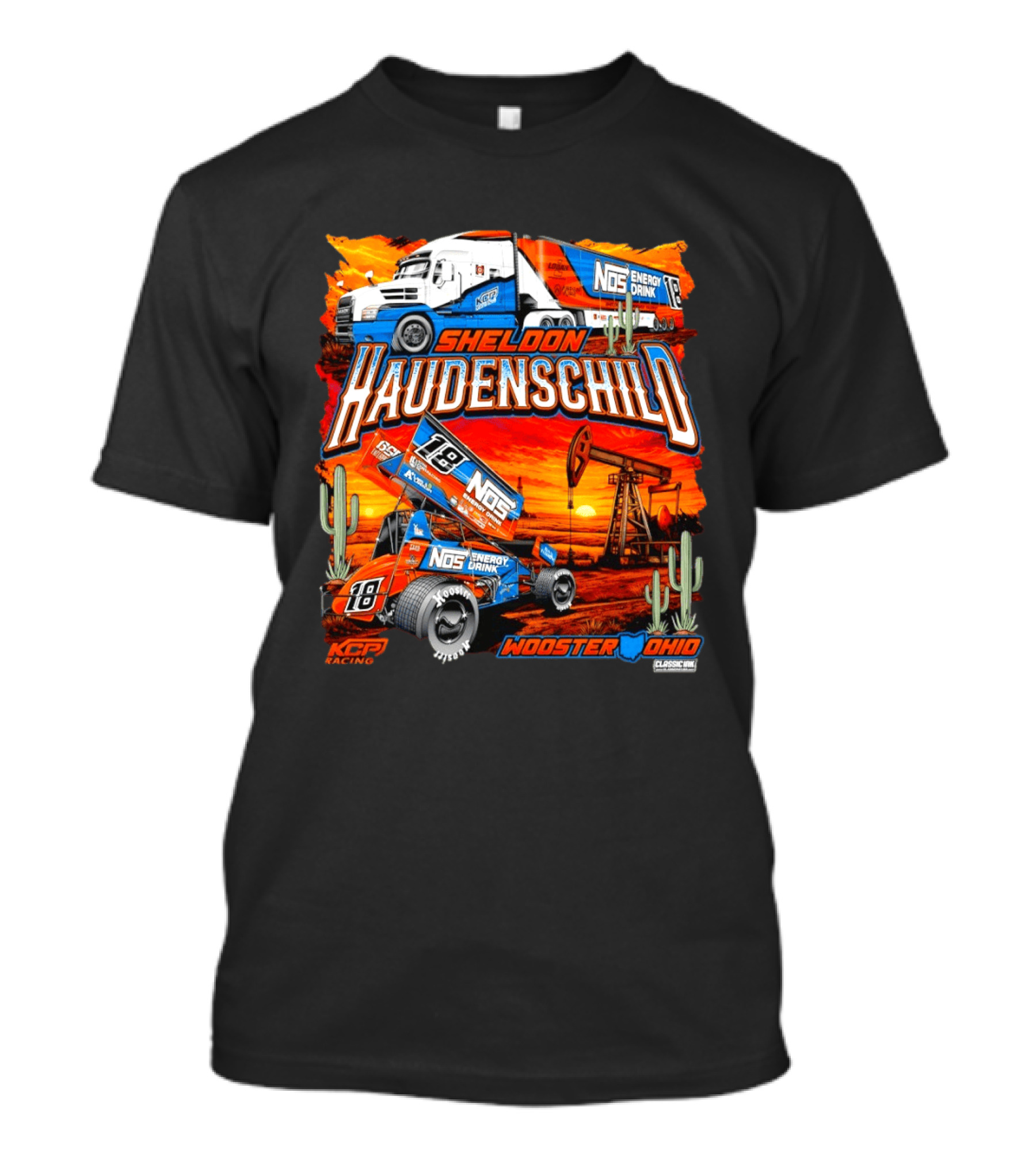 Sheldon Haudenschild NOS Energy Drink KCP Racing Wooster Ohio Classic Ink USA T-Shirt