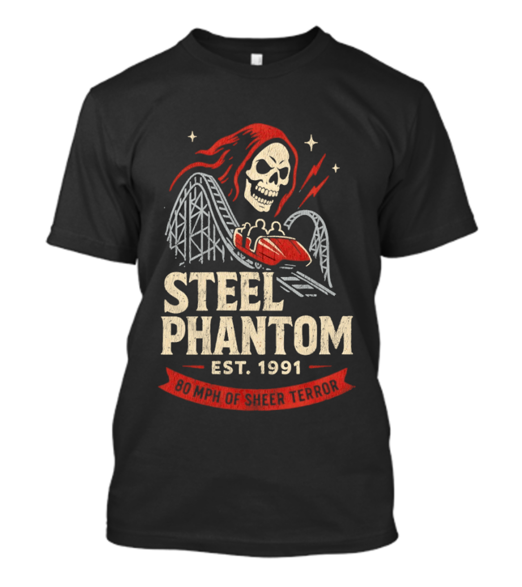 Steel Phantom 80 MPH Of Sheer Terror Pittsburgh Steelers Skeleton Est 1991 T-Shirt
