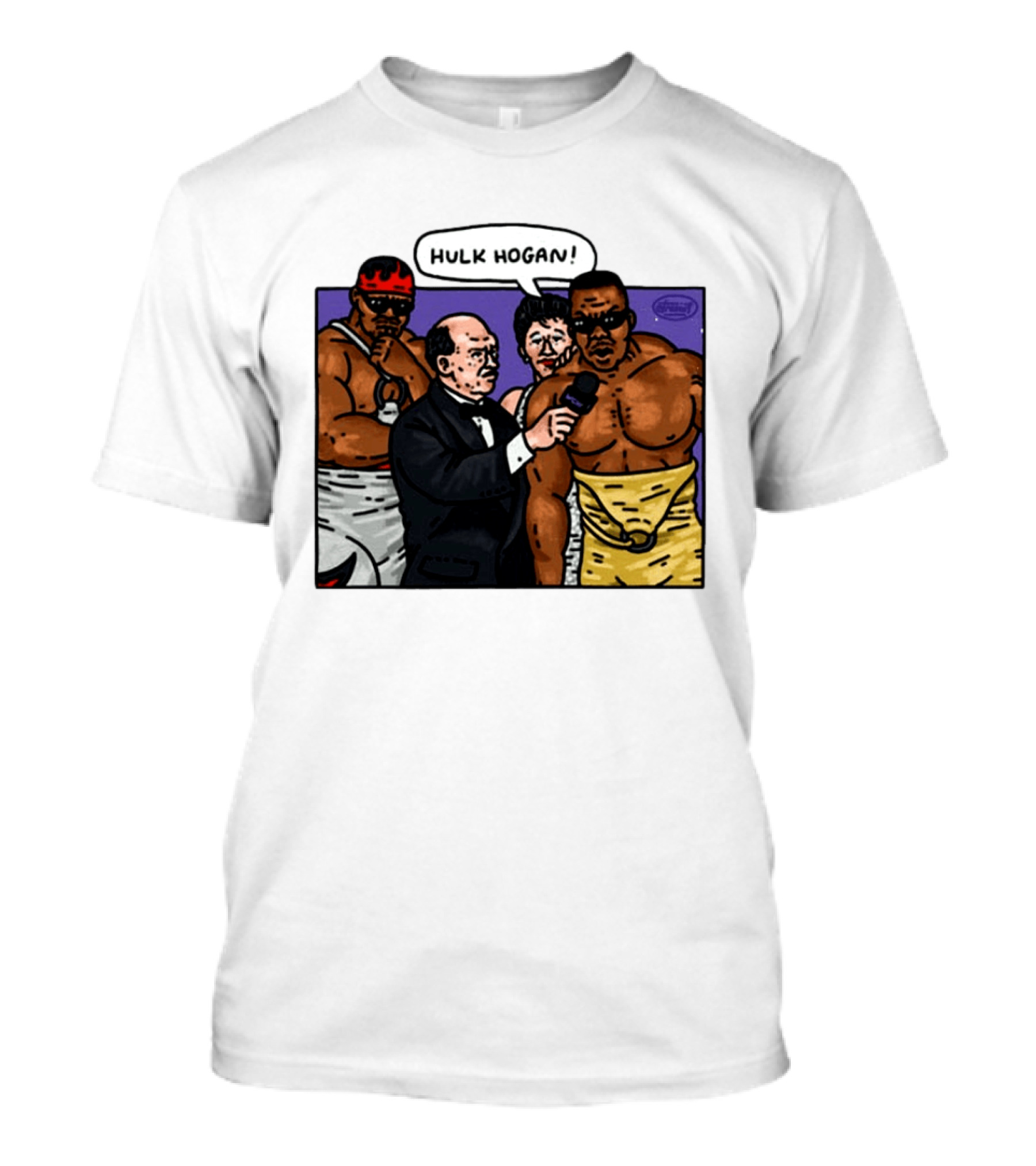 Culture Kings WWE Hulk Hogan Wrestlers Cartoon Interview Scene T-Shirt