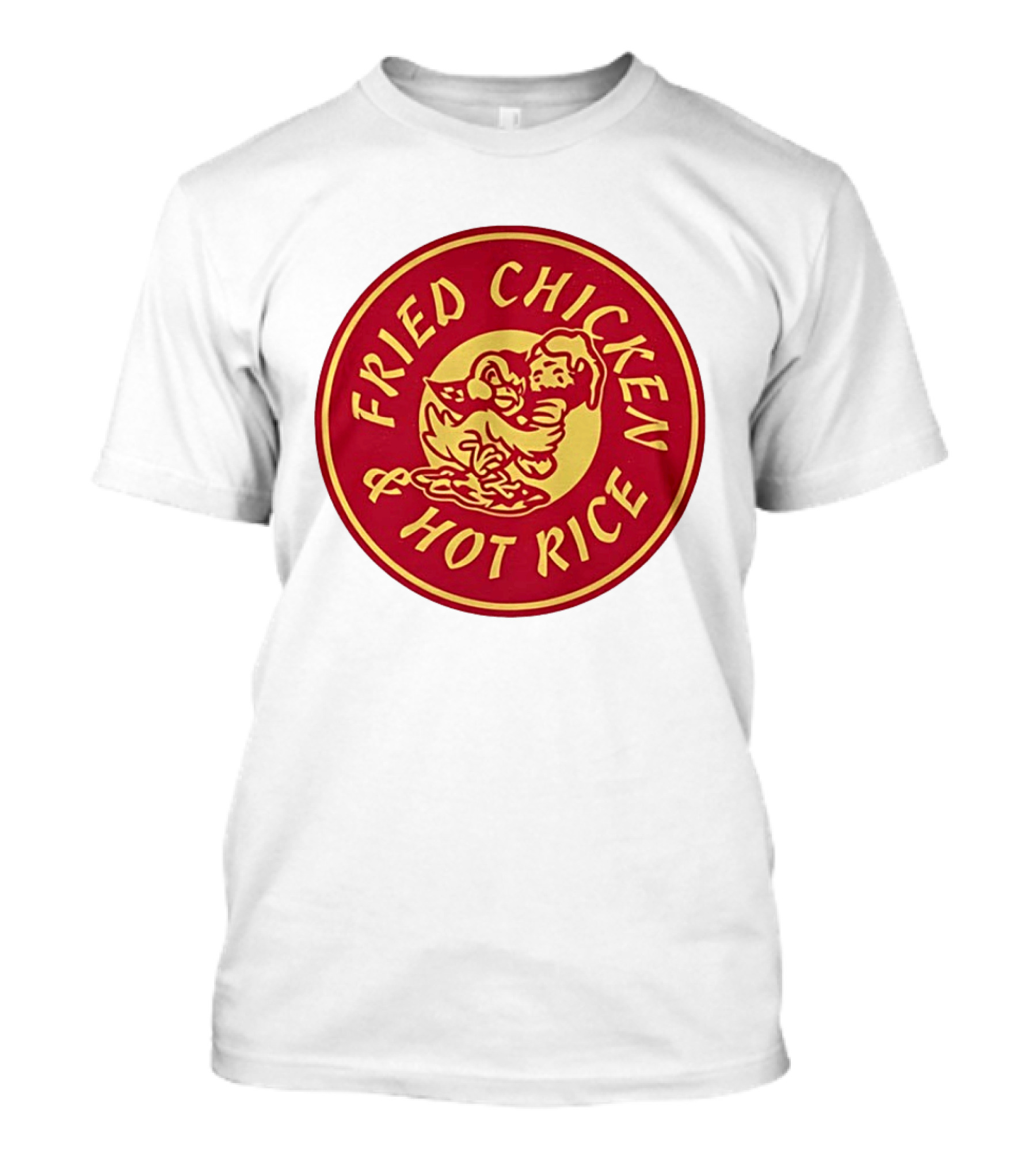 Fried Chicken And Hot Rice Vintage Style Circle T-Shirt