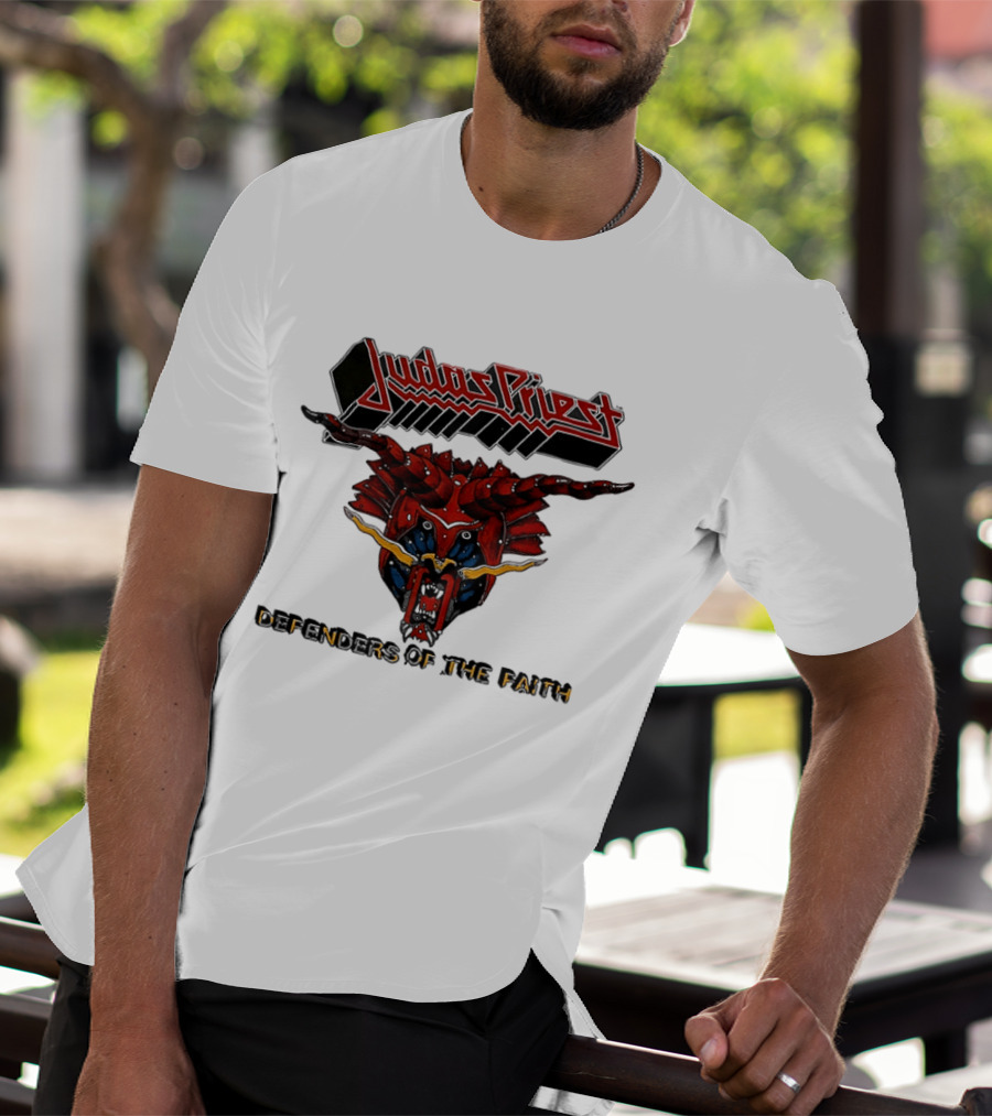 Judas Priest Defenders Of The Faith Album Cover Art Demon Helmet T-Shirt