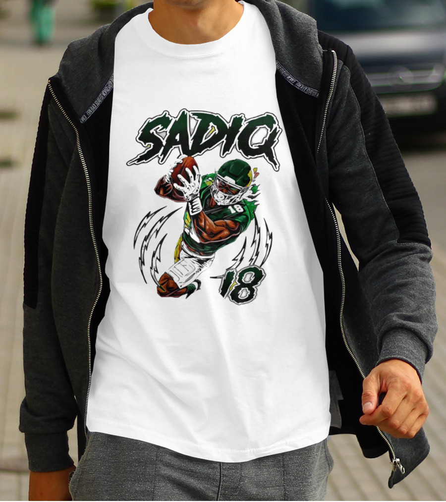 Sadiq 18 New York Jets Hand Drawn Kenyon Football T-Shirt