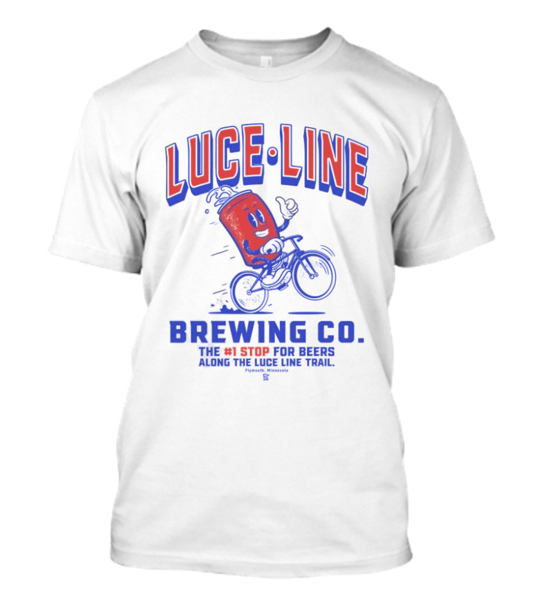 Luce Line Brewing Co The 1 Stop For Beers Along The Luce Line Trail Featuring Cycling Can T-Shirt