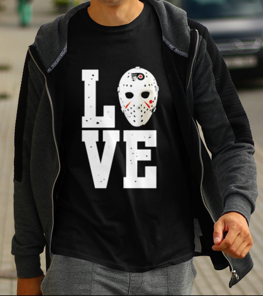 Philadelphia Flyers Love Hockey Goalie Mask T-Shirt