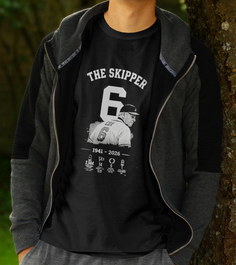 The Skipper 1941 2026 Number 6 Legendary Braves Manager T-Shirt