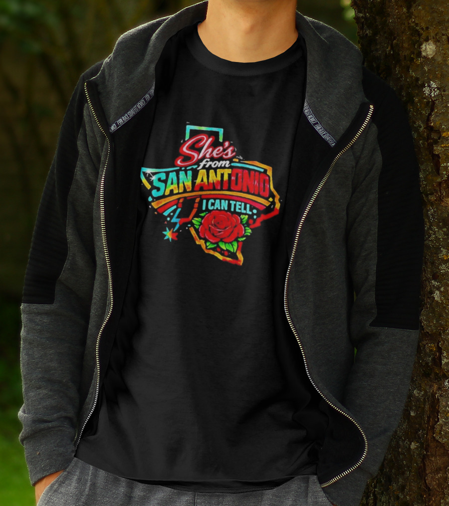 She's From San Antonio I Can Tell Rose Texas T-Shirt