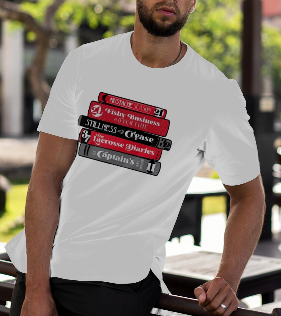 Carolina Hurricanes Hockey Girl Book Club Mustache Season Fishy Business Stillness Crease Lacrosse Diaries Captain's Command T-Shirt