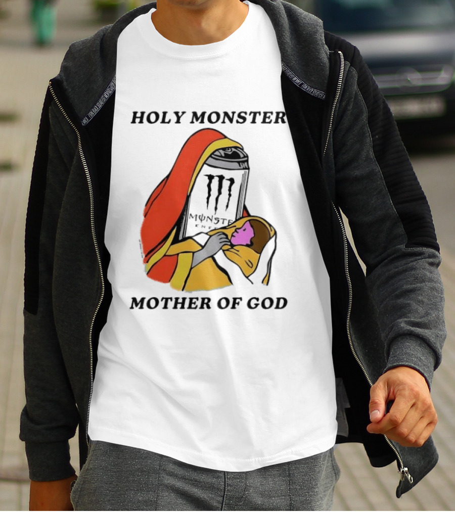 Holy Monster Mother Of God Energy Drink Can T-Shirt
