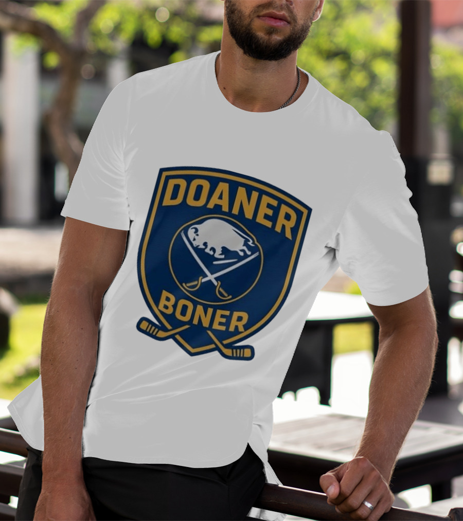 Buffalo Sabres Doaner Boner Logo With Crossed Hockey Sticks T-Shirt