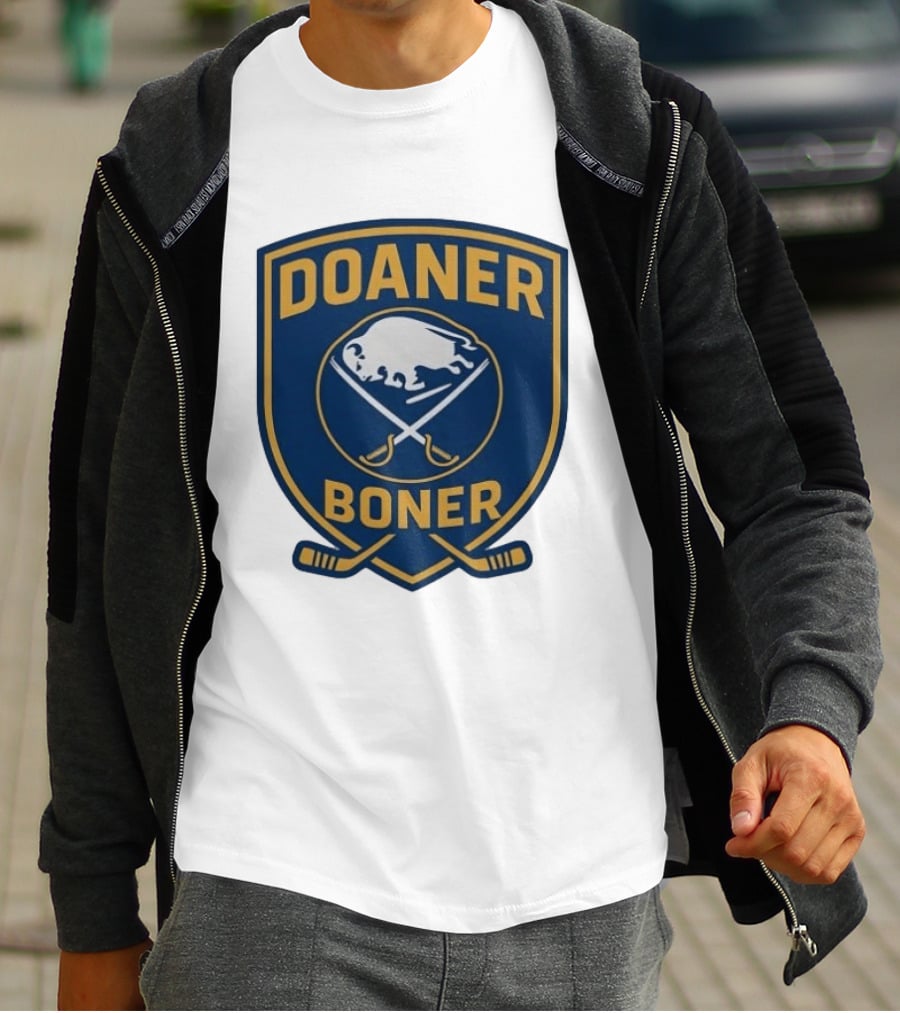 Buffalo Sabres Doaner Boner Logo With Crossed Hockey Sticks T-Shirt