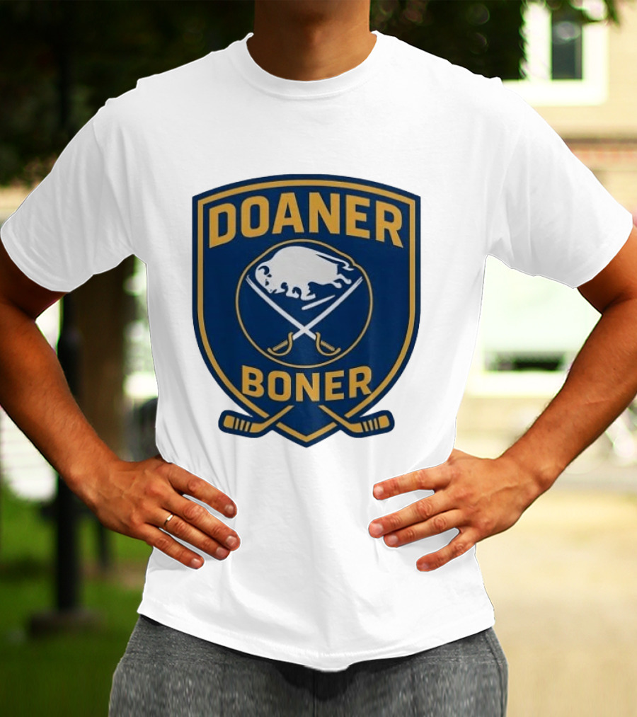 Buffalo Sabres Doaner Boner Logo With Crossed Hockey Sticks T-Shirt