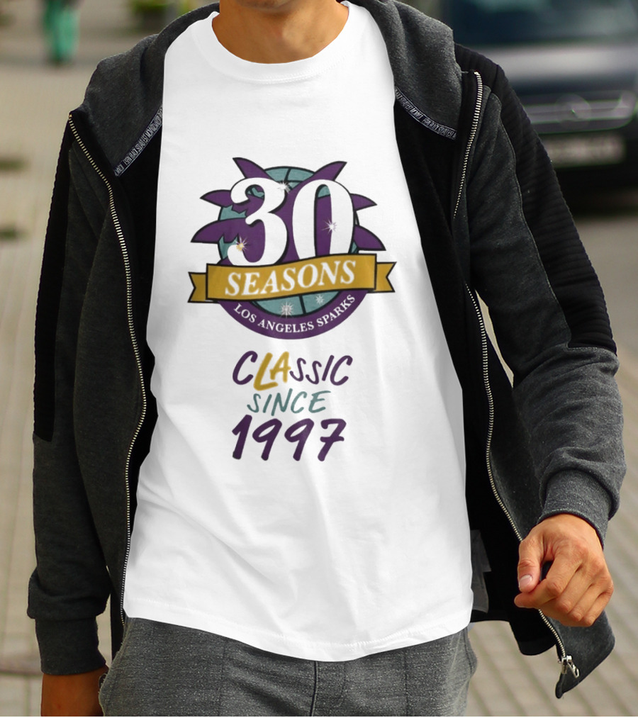 Los Angeles Sparks 30 Seasons Classic Since 1997 Celebration T-Shirt