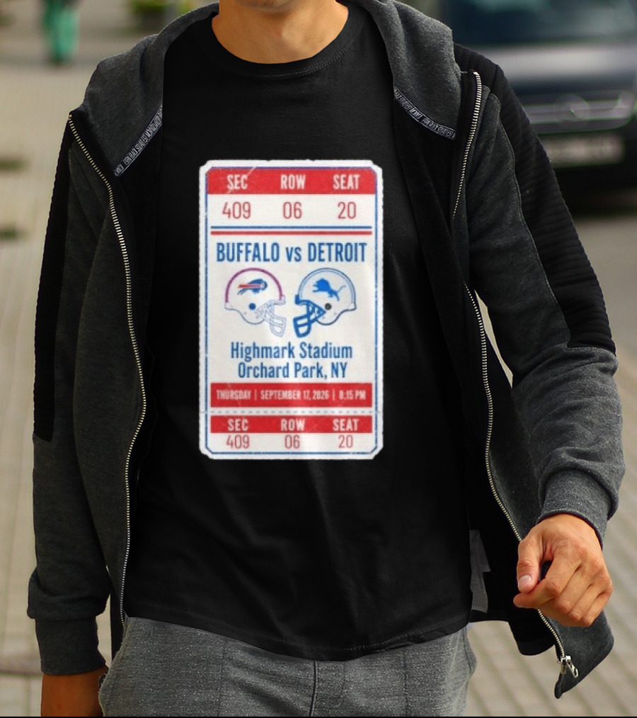 Buffalo Vs Detroit Highmark Stadium Orchard Park NY September 12 2026 Football Match Helmets T-Shirt