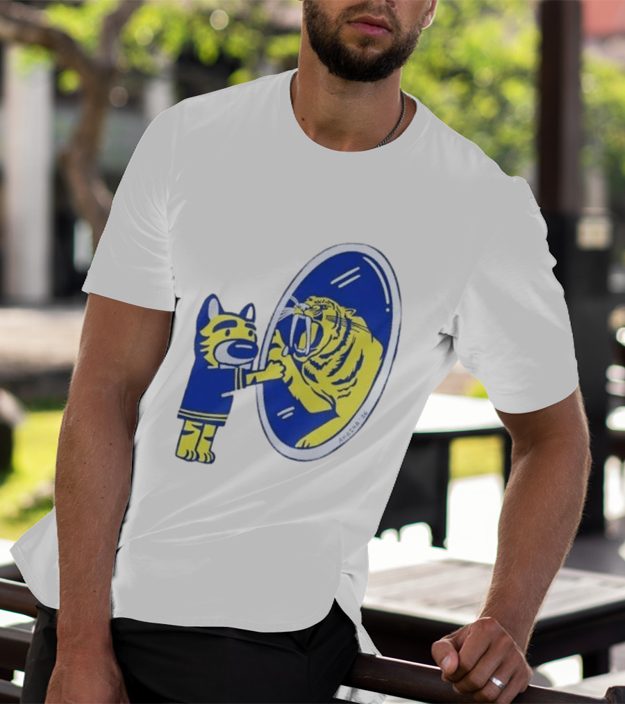 Buffalo Sabres Saber Tooth Tiger Mirror Reflection Comic T-Shirt