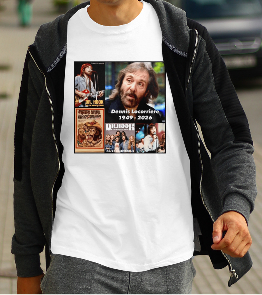 Dennis Locorriere Dr. Hook The Medicine Show 1949 2026 Alive America Rolling Stone T-Shirt