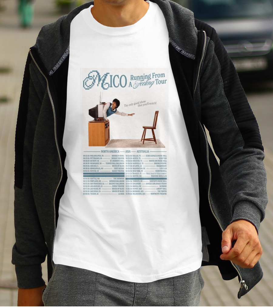 MICO Running From A Feeling Tour 2026 North America Asia Australia Dates T-Shirt