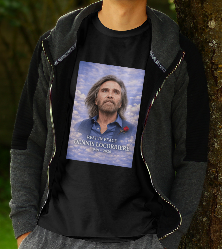 Rest In Peace Dennis Locorriere 1949 2026 Memorial Tribute With Rose And Clouds T-Shirt