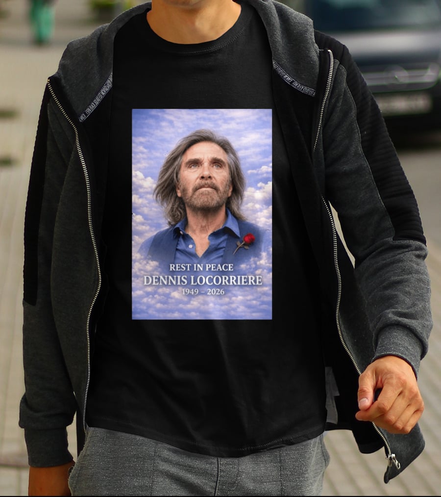 Rest In Peace Dennis Locorriere 1949 2026 Memorial Tribute With Rose And Clouds T-Shirt