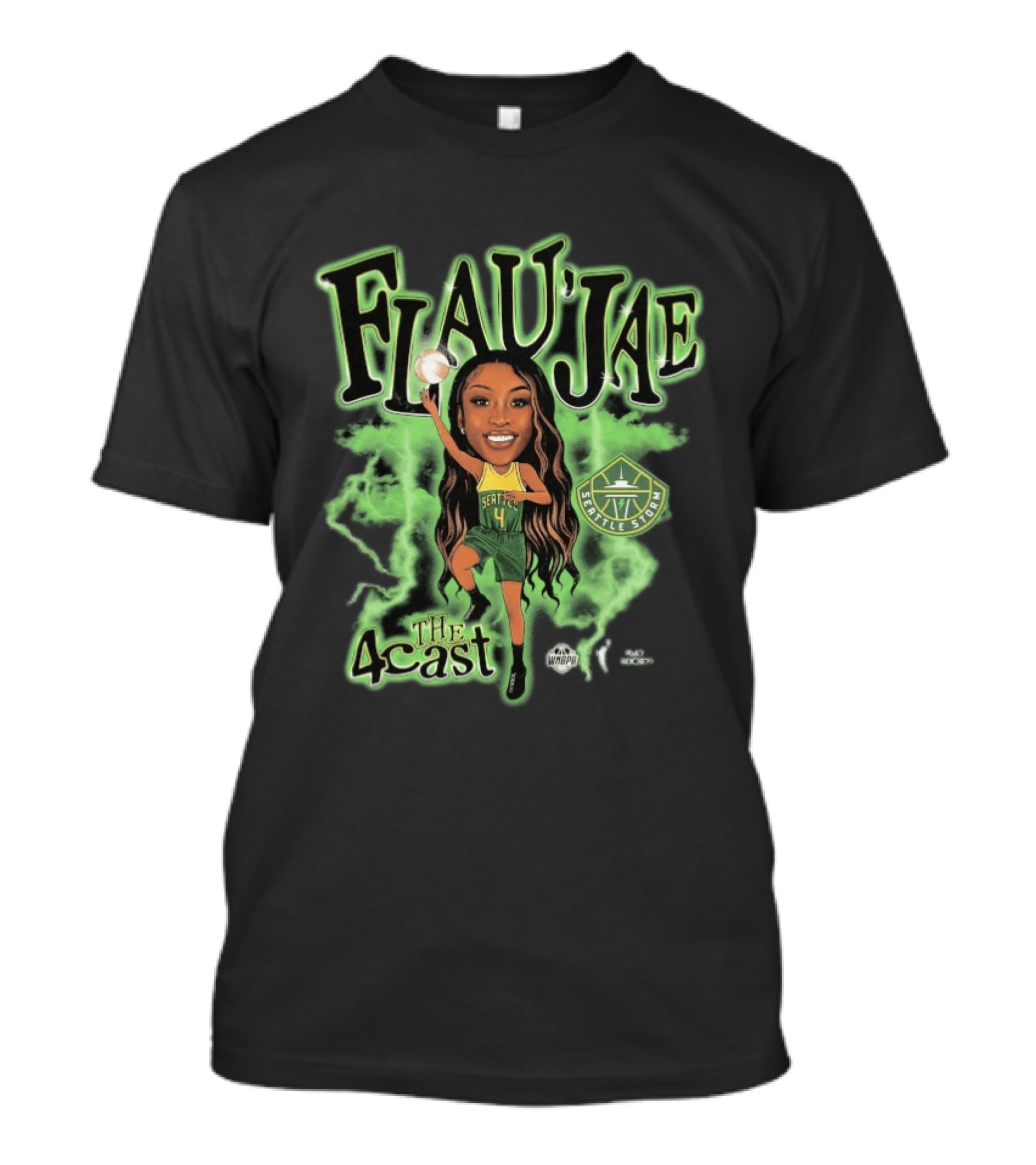 Seattle Storm Flau'jae Johnson The 4Cast Team Playa Society T-Shirt