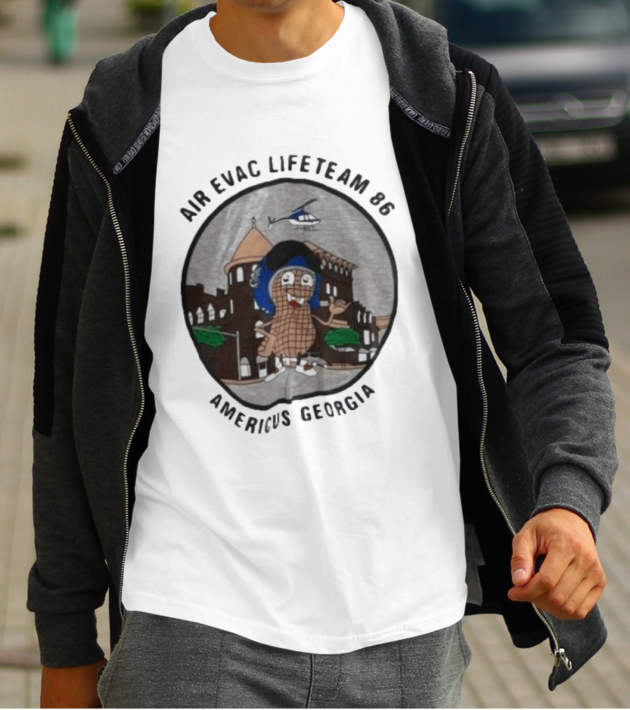 Air Evac Lifeteam 86 Americus Georgia Helicopter Peanut T-Shirt