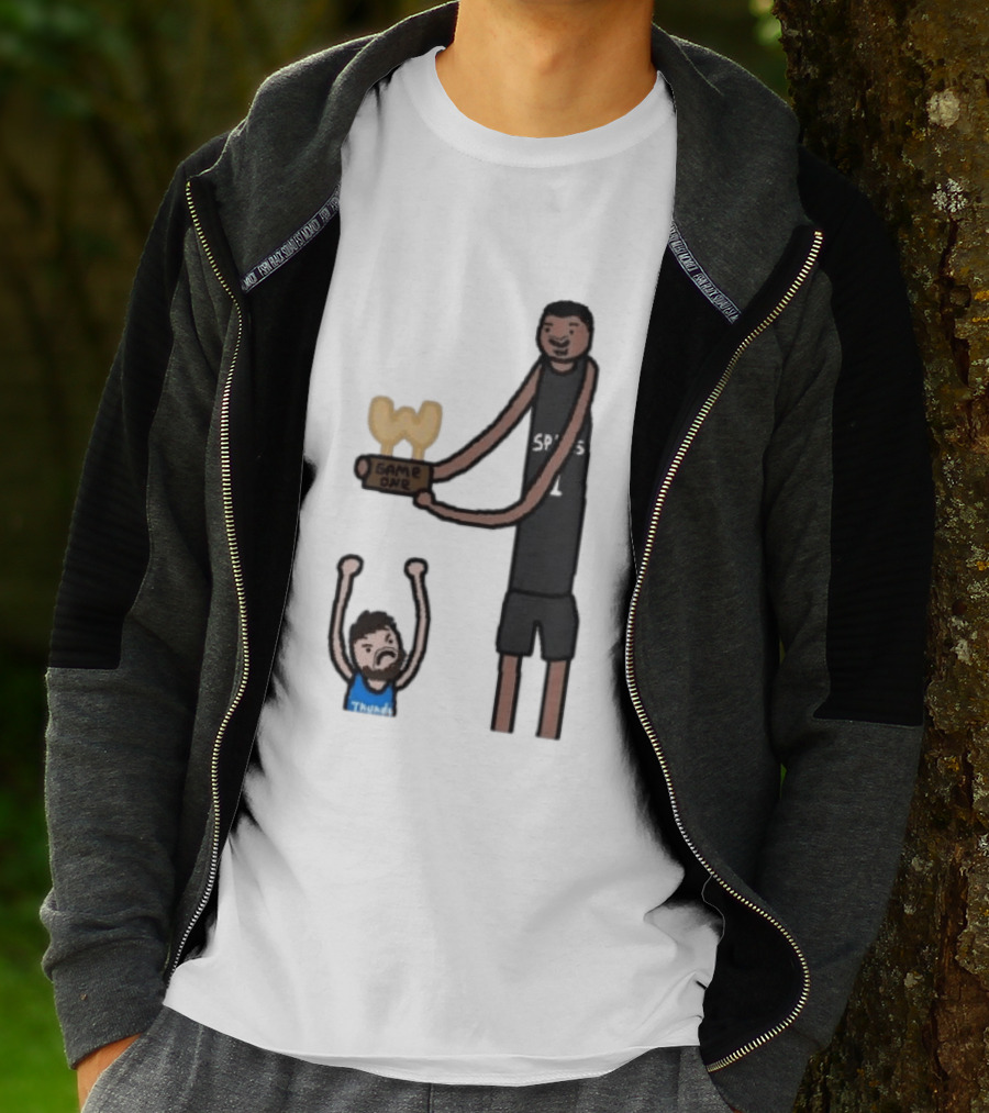 Spurs Victor Wembanyama Game One Vs Thunder Basketball Cartoon T-Shirt