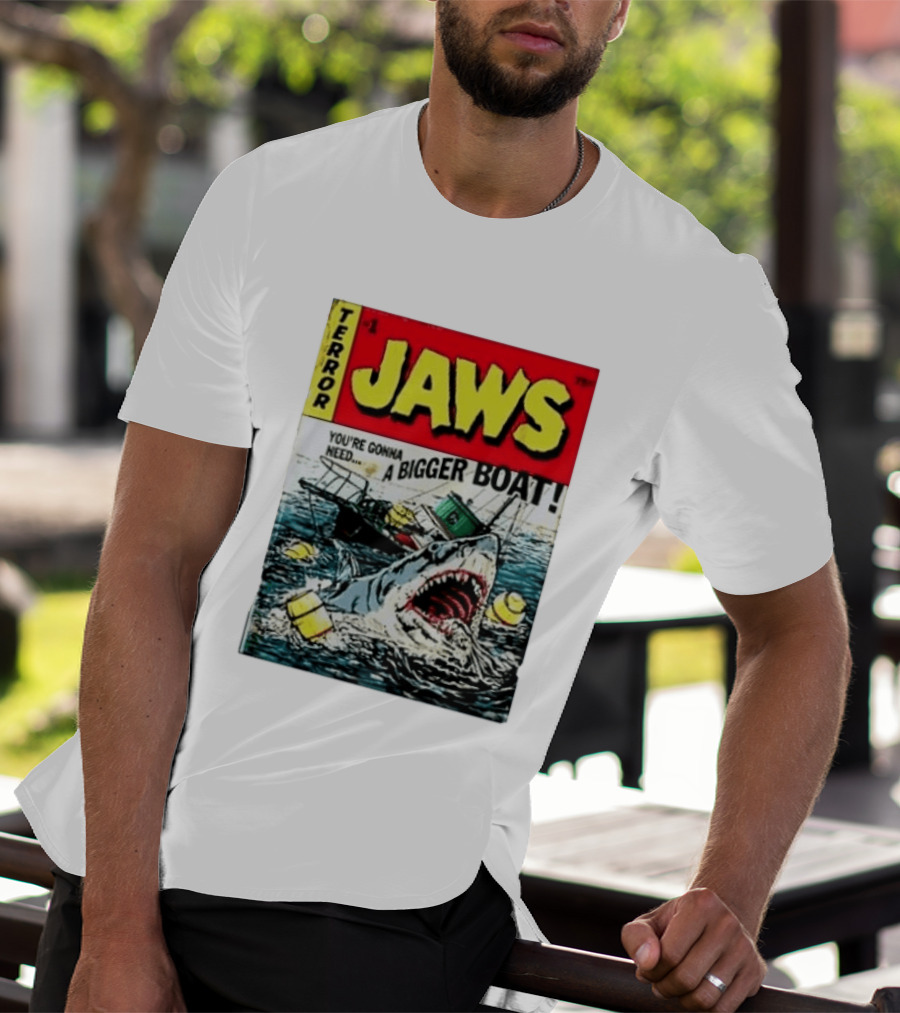 Terror Jaws Comic Cover You're Gonna Need A Bigger Boat T-Shirt