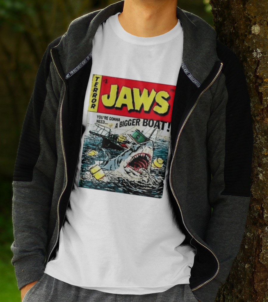 Terror Jaws Comic Cover You're Gonna Need A Bigger Boat T-Shirt