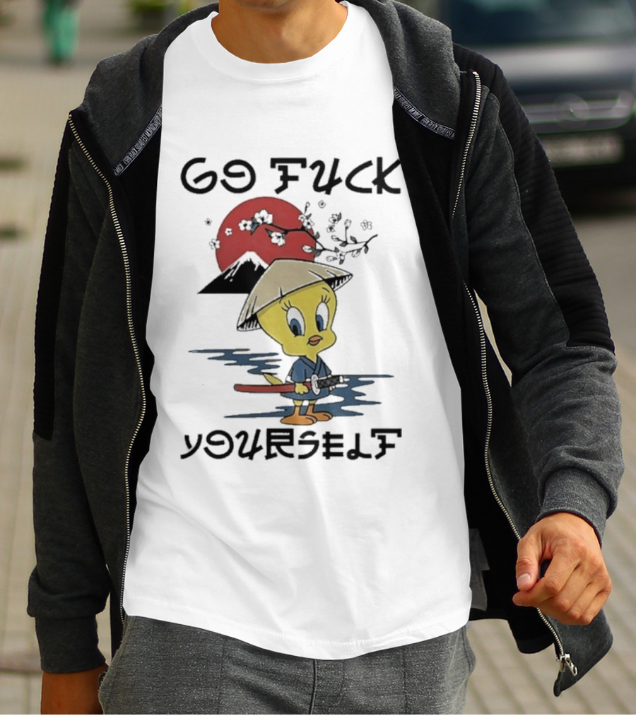 Looney Tunes Tweety Bird Samurai Go Fuck Yourself T-Shirt